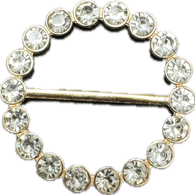 Tee Tie Round Gold with Blingy Clear Rhinestones