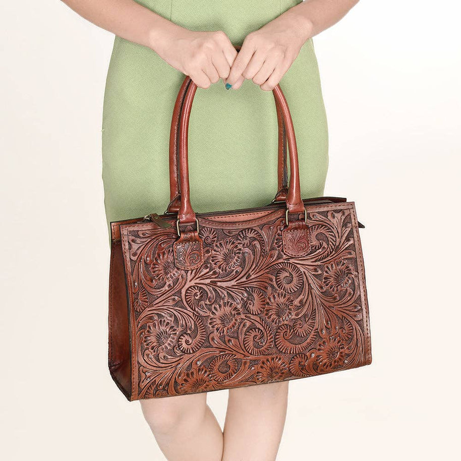 Tooled Leather Tote
