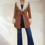 Penny Lane Faux Suede Fur Coat