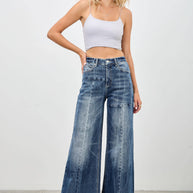 Mid-Rise Wide Leg Jeans