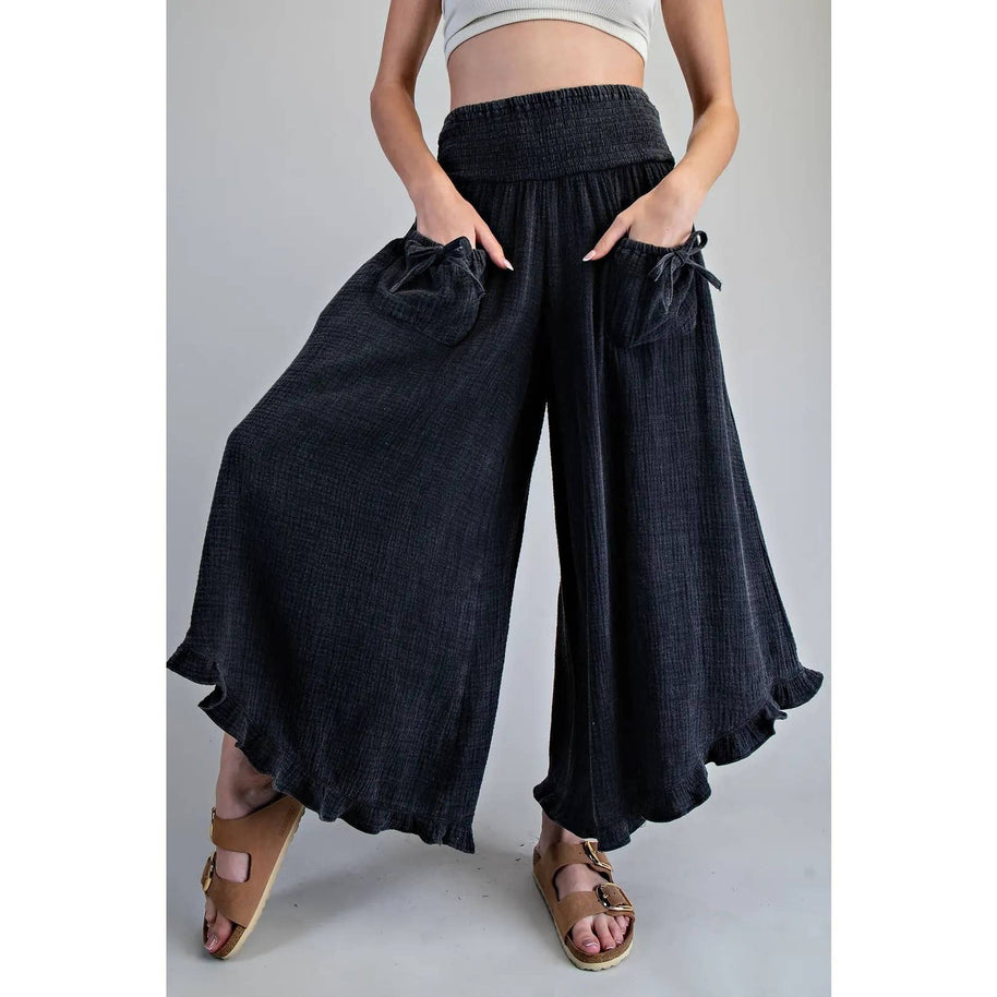 Mineral Washed Pants, Ash Black