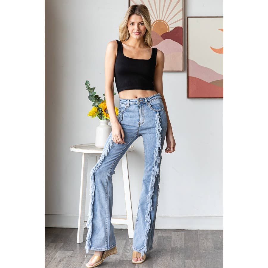 Frayed Flared Jeans