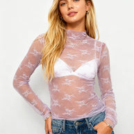 Long-Sleeve Lace Top