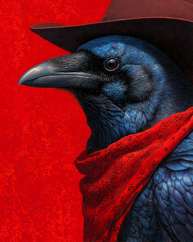 Raven Cowboy Art Print