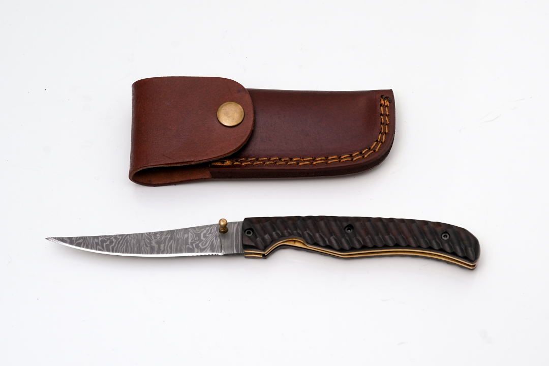 Hand-Forged Damascus Slim Folder Knife