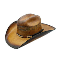 Larry Straw Stiff Banded Cowboy Hat