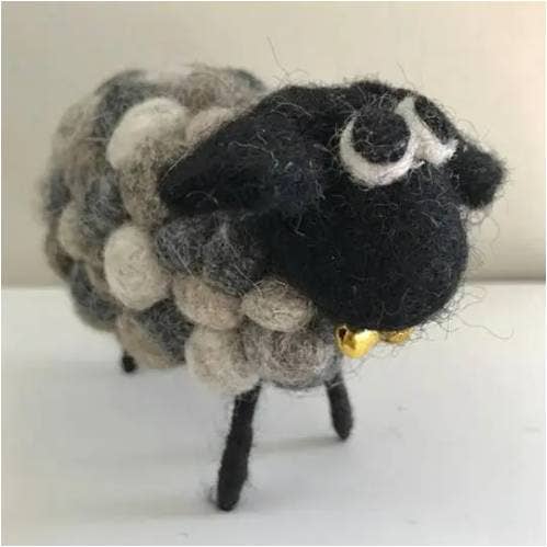 Felt Grey Ball Sheep