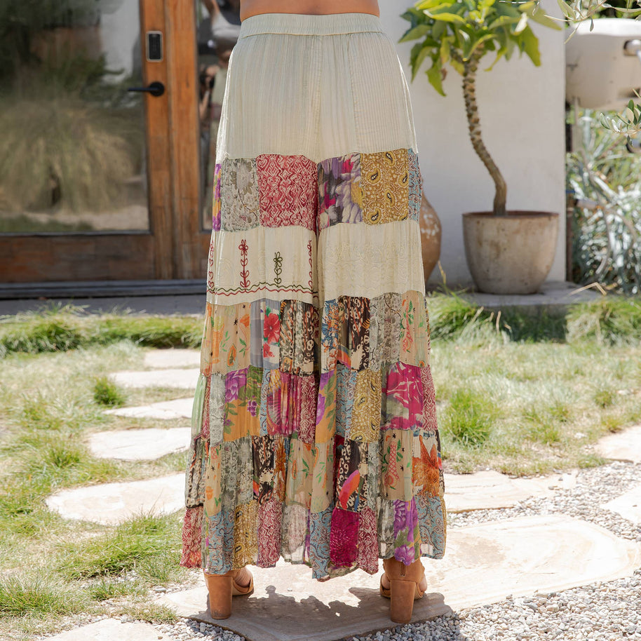 Boho Patchwork Palazzo Pants