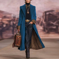 Long Velvet Leopard Cuff Coat