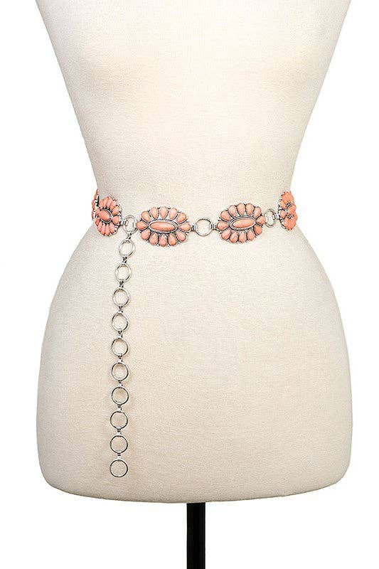 Pink Floral Concho Belt