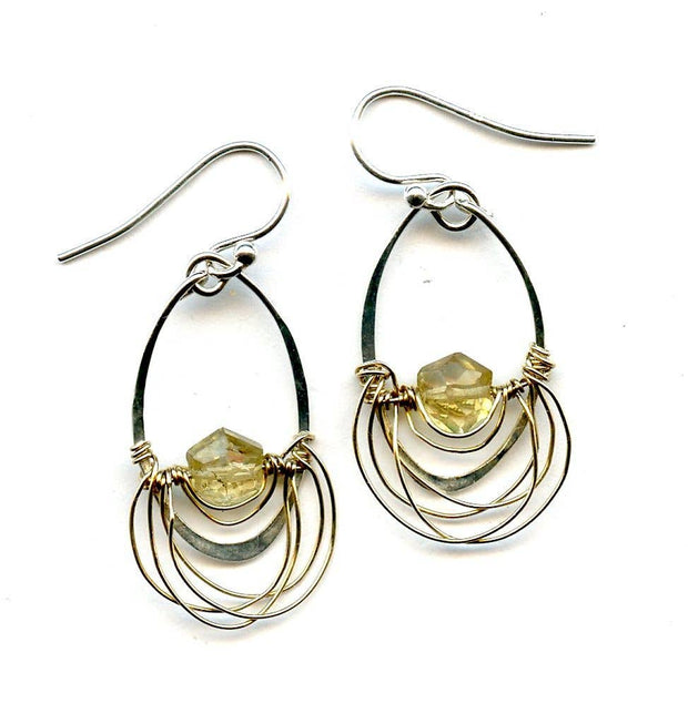 Citrine Hexagon Earrings