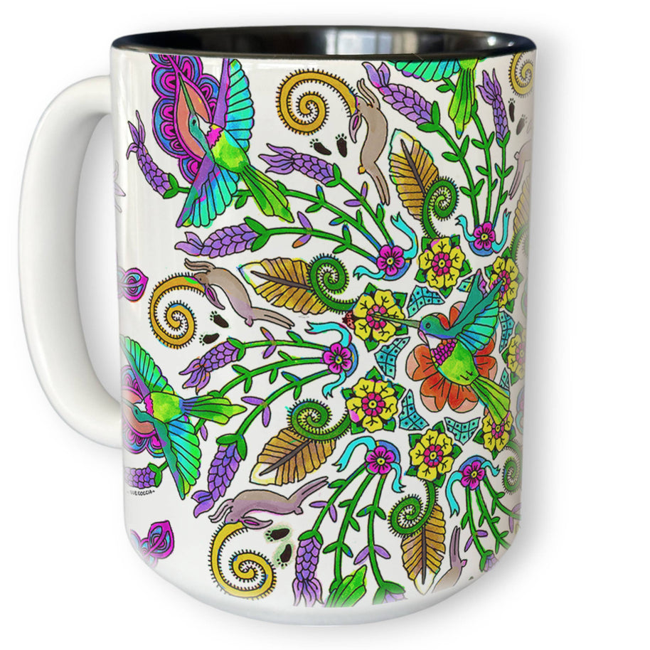 Lavender Hummingbird mandala 15 oz Mug