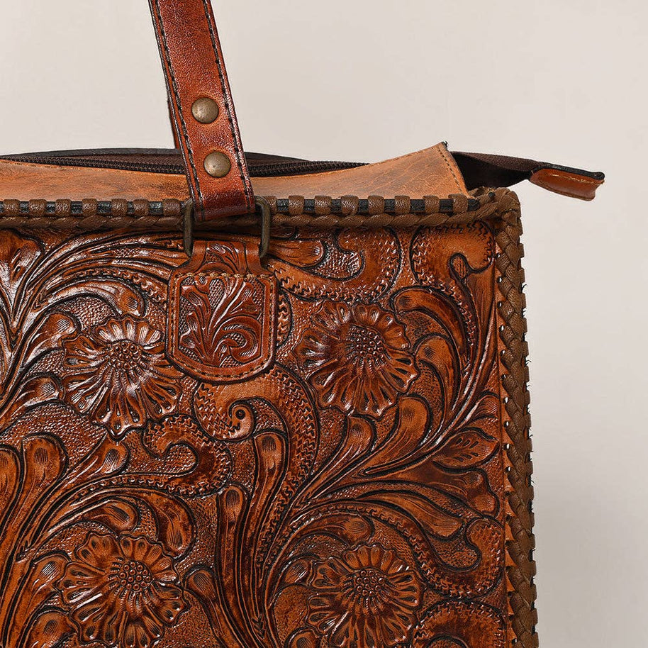 Tooled Leather Tote