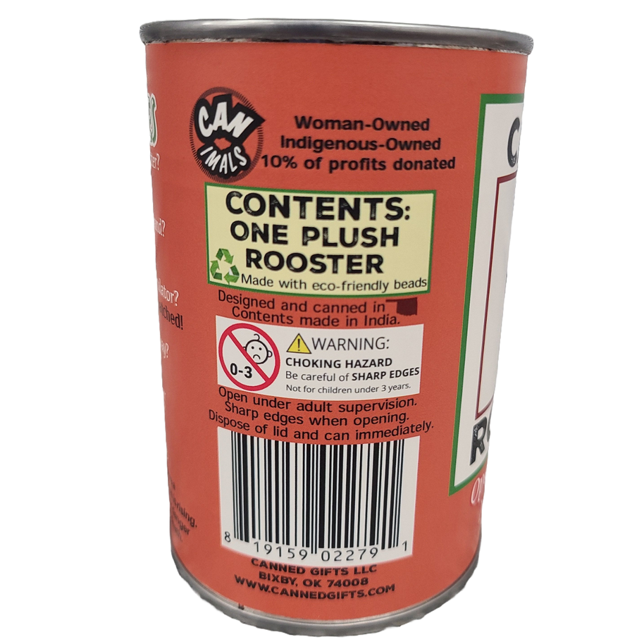 Canned Rooster Stuffed Animal