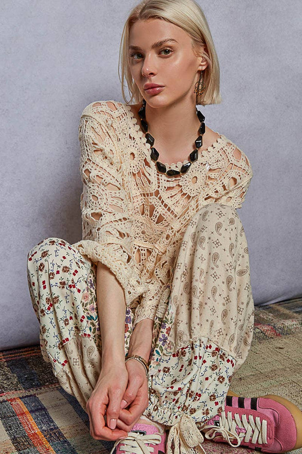 Crochet Cropped Top, Cream