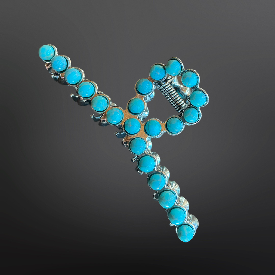 Faux Turquoise Claw Clip -