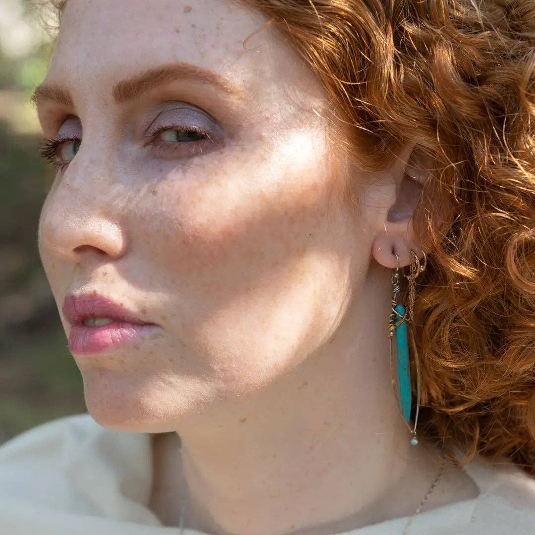 Handmade Turquoise Stalactite Earrings