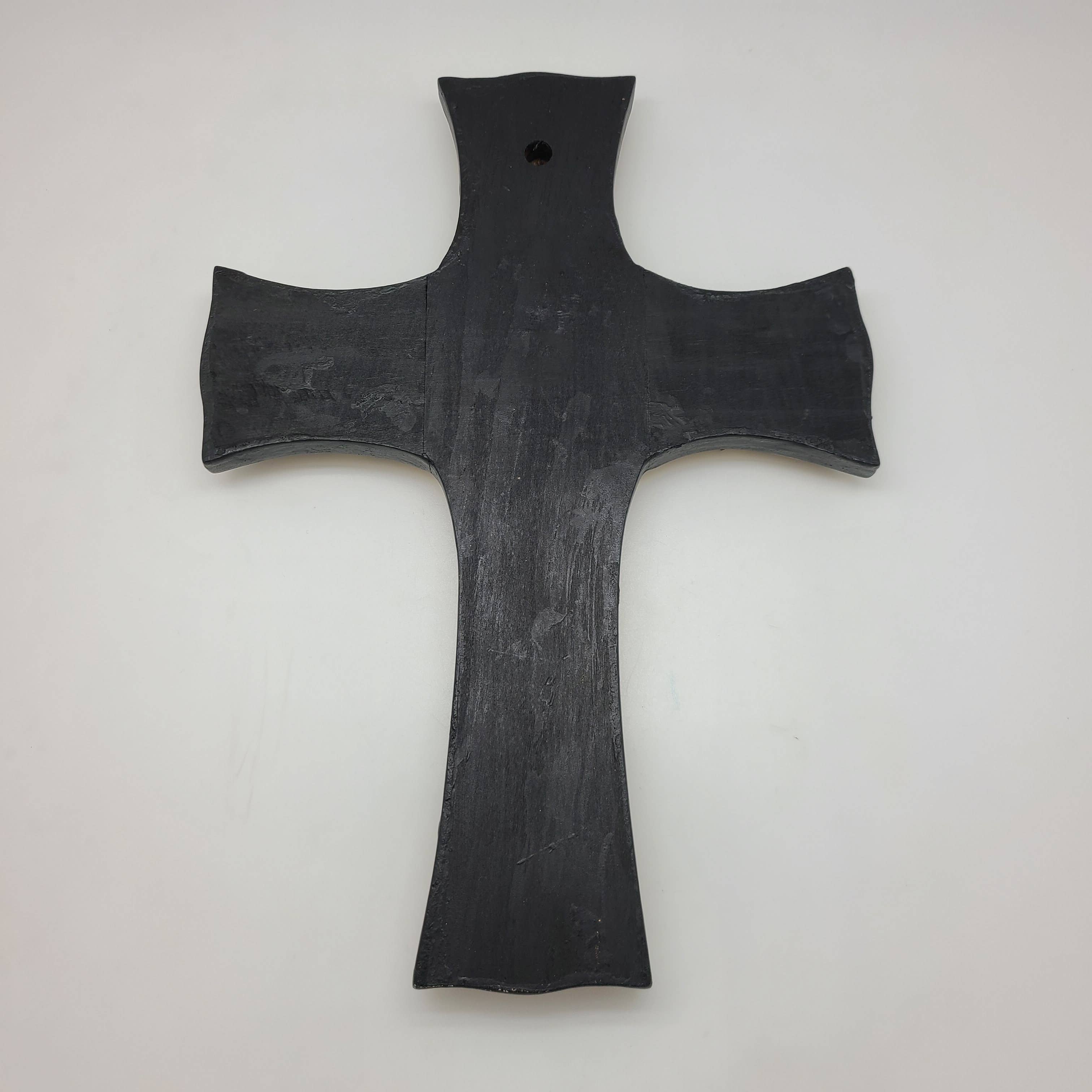 Black & Gold Wall Cross w/ Milagros