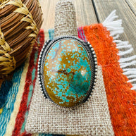 Handcrafted Kingman Web Turquoise & Sterling Silver Adjustable Ring by Sheila Becenti