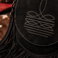 Suede Western Fringe Messenger Bag