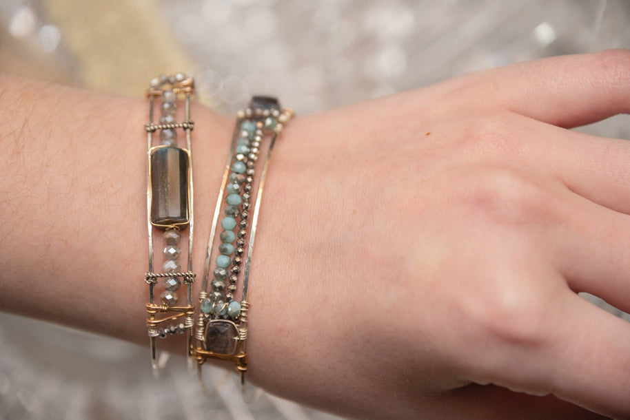 Labradorite Stacking Cuff Bracelet