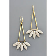 Gray Lotus Dangle Earrings