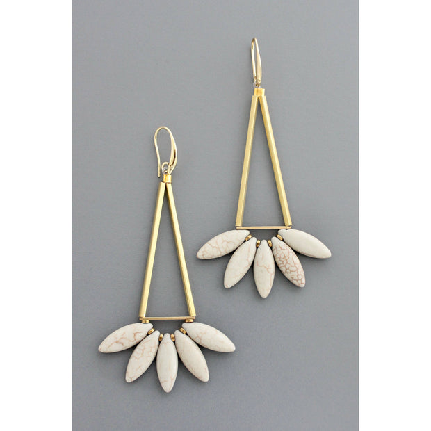 Gray Lotus Dangle Earrings