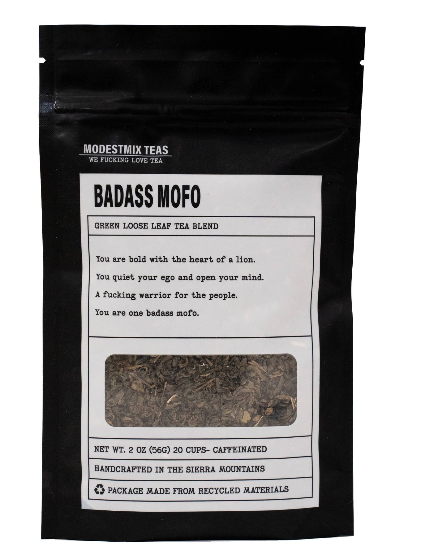 Badass Mofo: minty green loose leaf tea blend