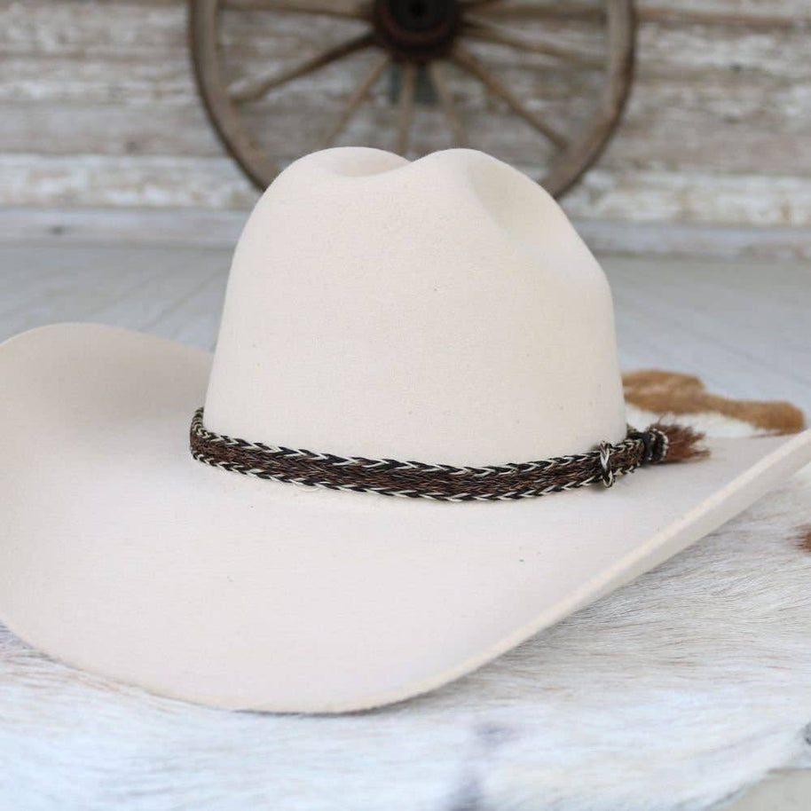 Horsehair Braided 5 Strand Hat Band - Overo