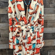 Got My Boots Western Bath Robe