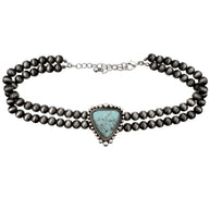 Bohemian Western Trillion Turquoise Choker Necklace