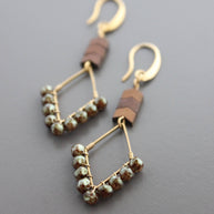 Geometric glass pearl and hematite earrings