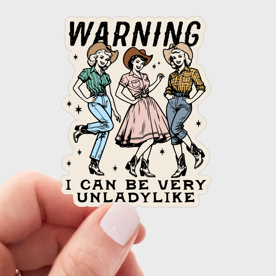 Unladylike Cowgirl Sticker