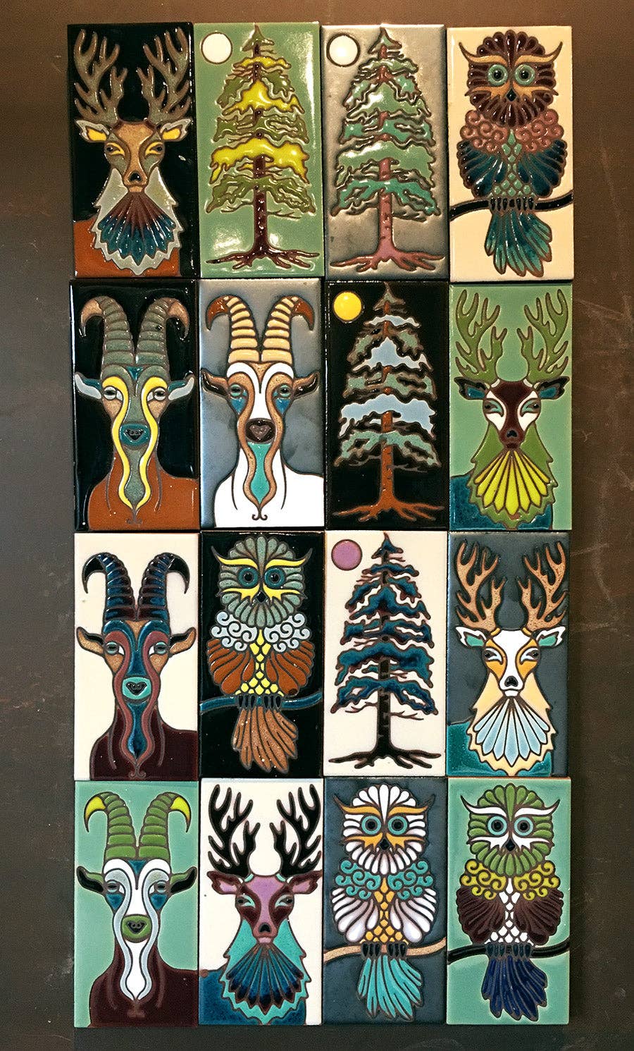 Owl Handpainted Tile