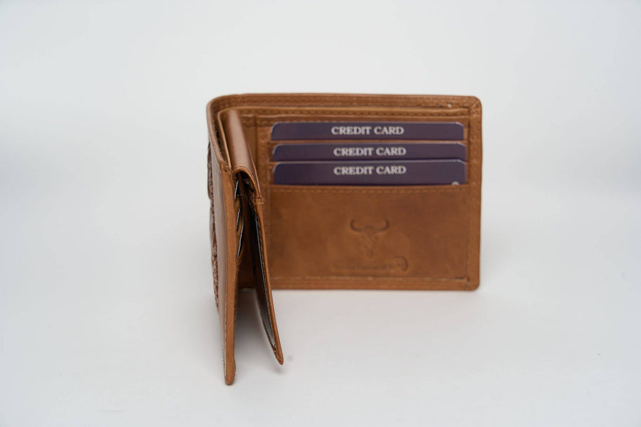 American Bison Bifold Wallet with 3D Horse Embossing