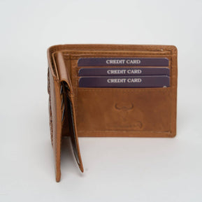 American Bison Bifold Wallet with 3D Horse Embossing