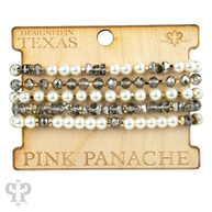 Pearl & faceted bead bracelet stack