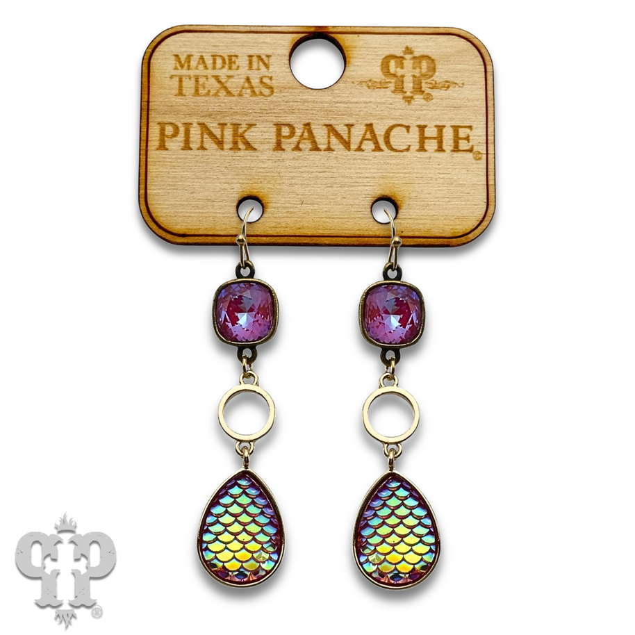 Swarovski® crystals Iridescent rainbow teardrop earrings