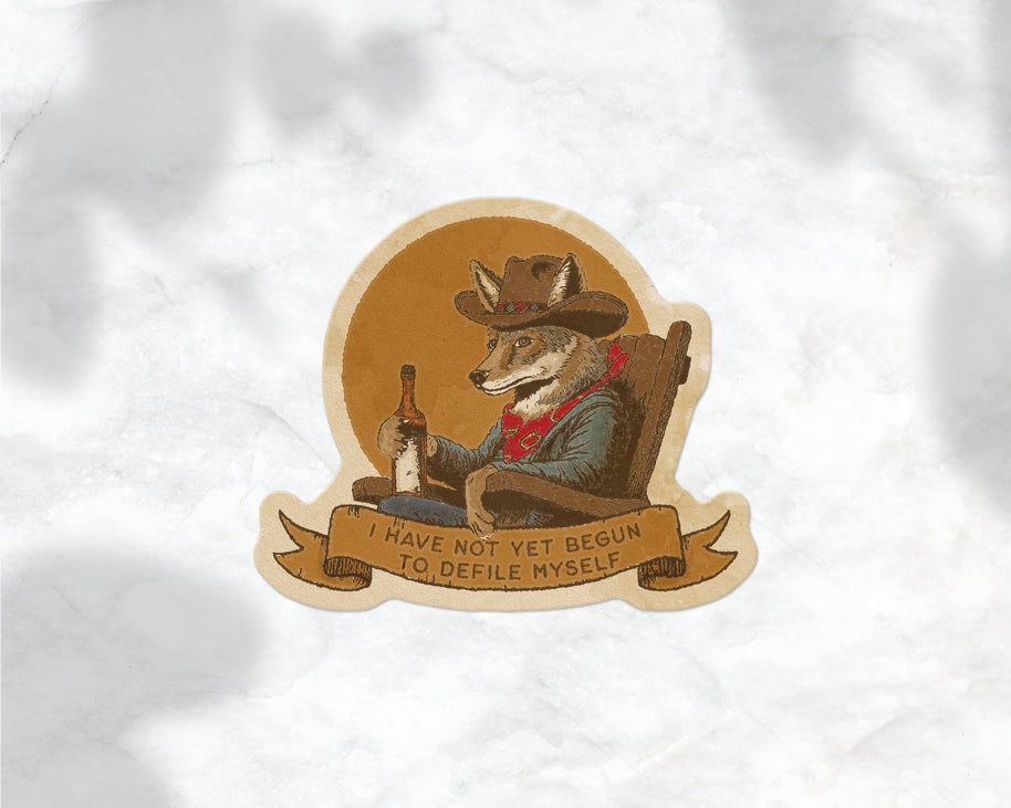 Coyote Cowboy Sticker