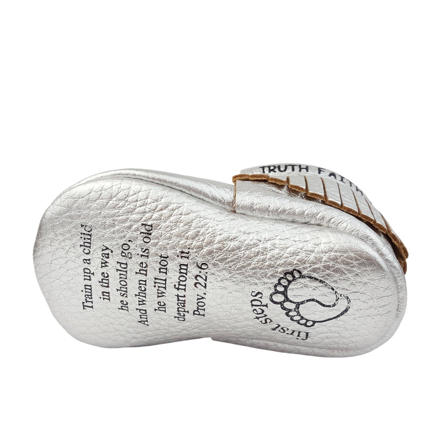 Sale: Bible Vere Soft Metallic Leather Baby Moccasins