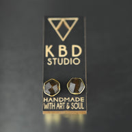 Semi Precious Hexagon Gemstone Studs (8mm gold)