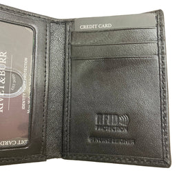 Double Stitch Leather Trifold Wallet