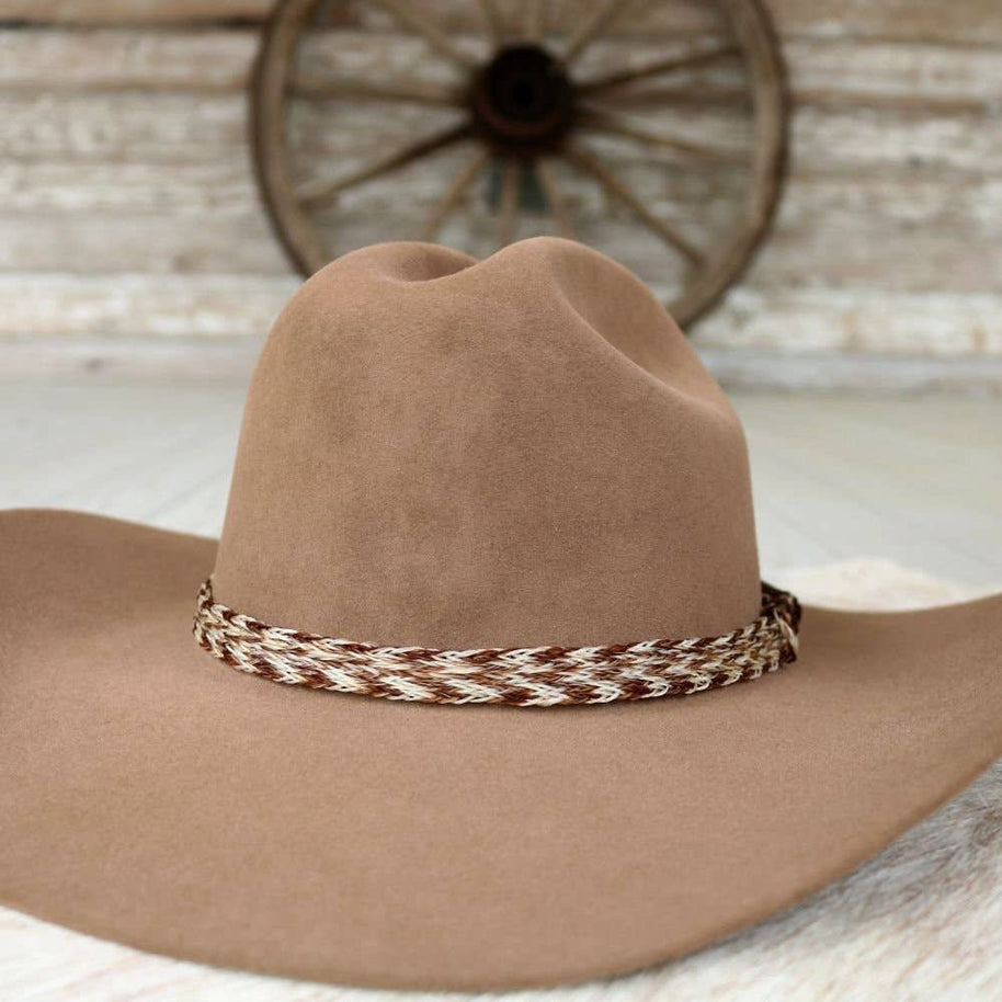 Horsehair Braided 6 Strand Hat Band - Chestnut