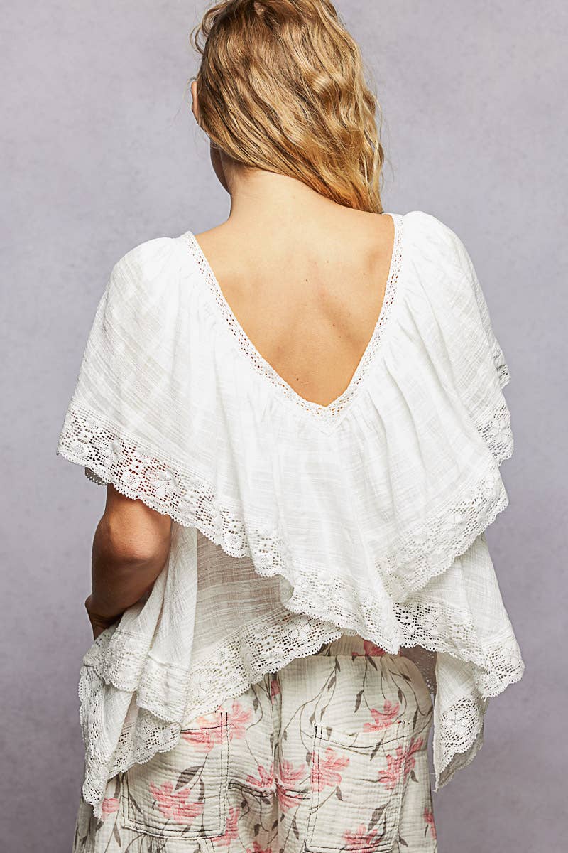 Lace Trim Blouse