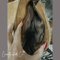 Bessie Cowhide Suede Fringe Crossbody
