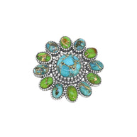 Silver Celestial Bloom Turquoise Ring