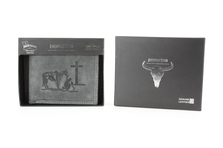 Men’s Bi-Fold Wallet with Praying Cowboy Emboss