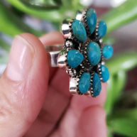 Natural Blue Turquoise 925 sterling silver ring