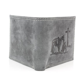 Men’s Bi-Fold Wallet with Praying Cowboy Emboss