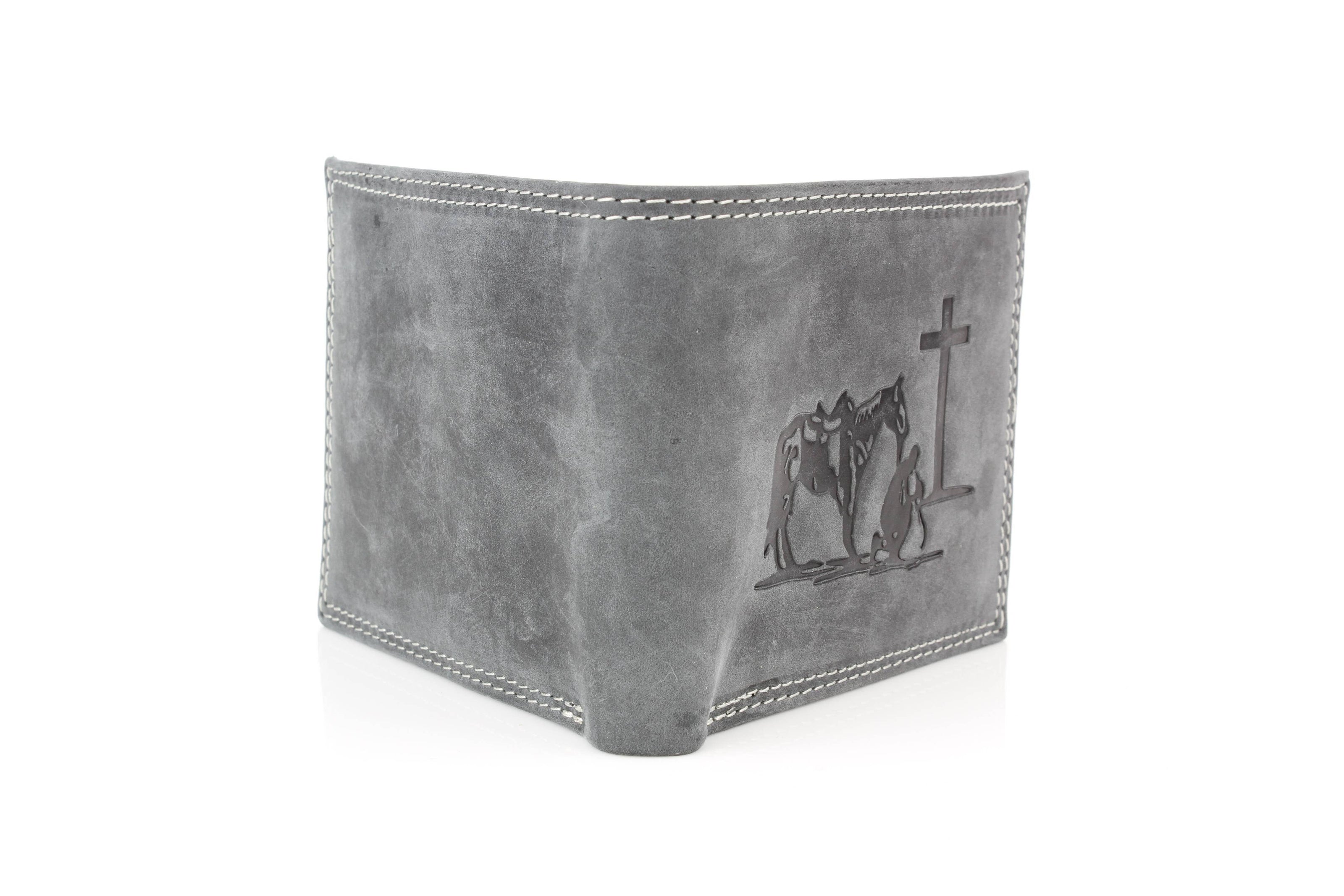 Men’s Bi-Fold Wallet with Praying Cowboy Emboss